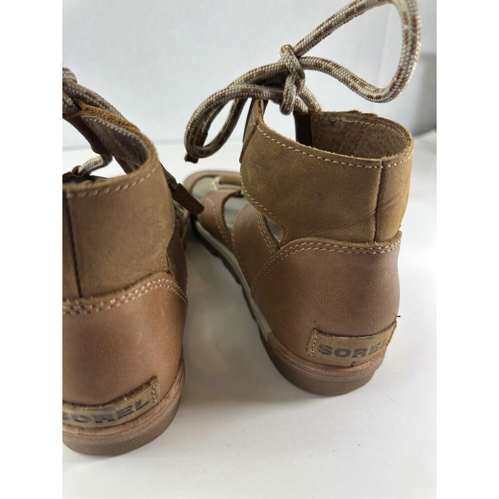 Sorel Torpeda II Lace Up Gladiator Sandals Camel Brown Strappy Leather Size 9 - Picture 10 of 12